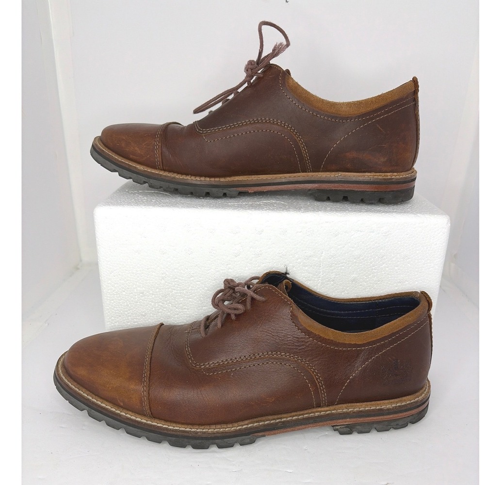 Cole Haan Grand 360 Men British Brown Leather Cap To Oxford Shoe C28331 Size 7.5